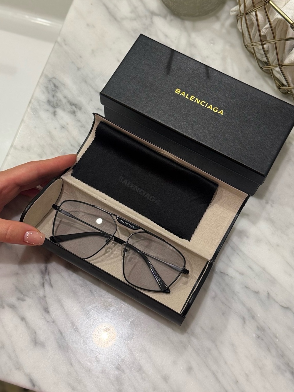 Balenciaga Eyewear Tag 2.0 Navigator Sunglasses Authentic BB0246SA 004 61